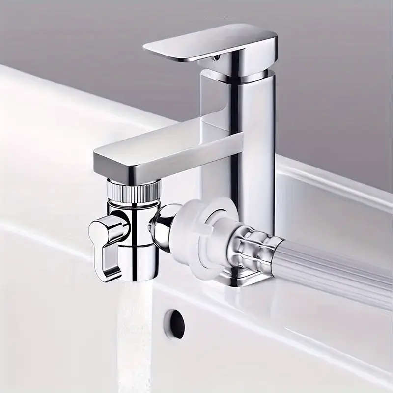 A Household Faucet With An External Splitter One-to-two Adapter Universal Conversion Water Inlet