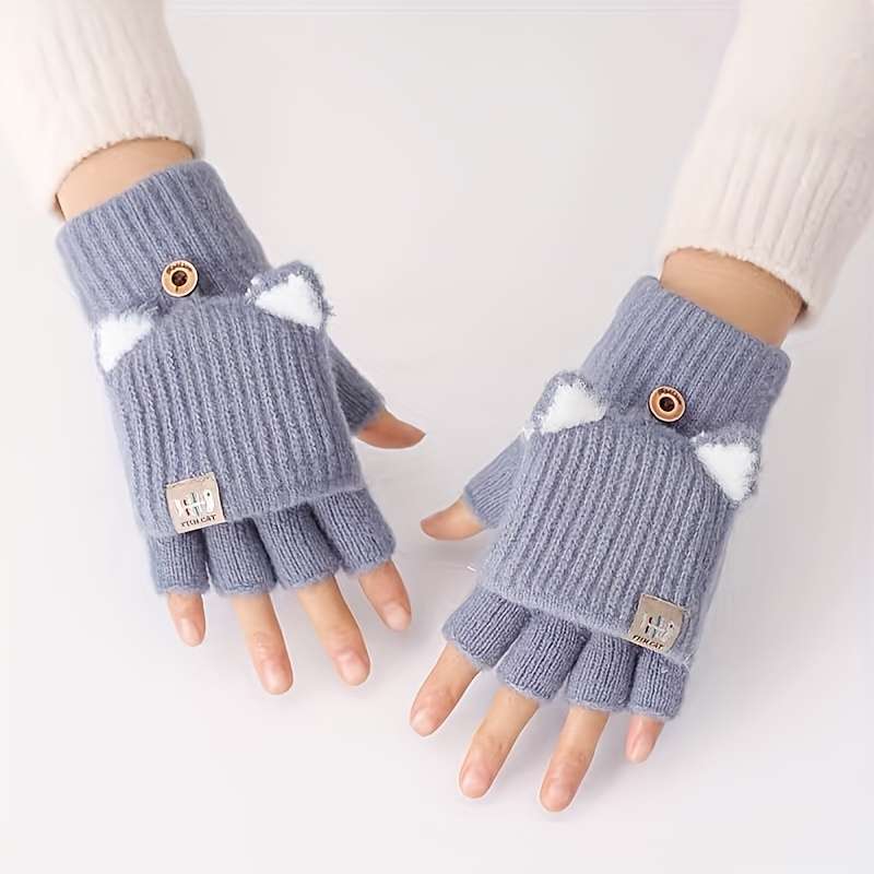 1 Pair Pink One Size Warm Gloves