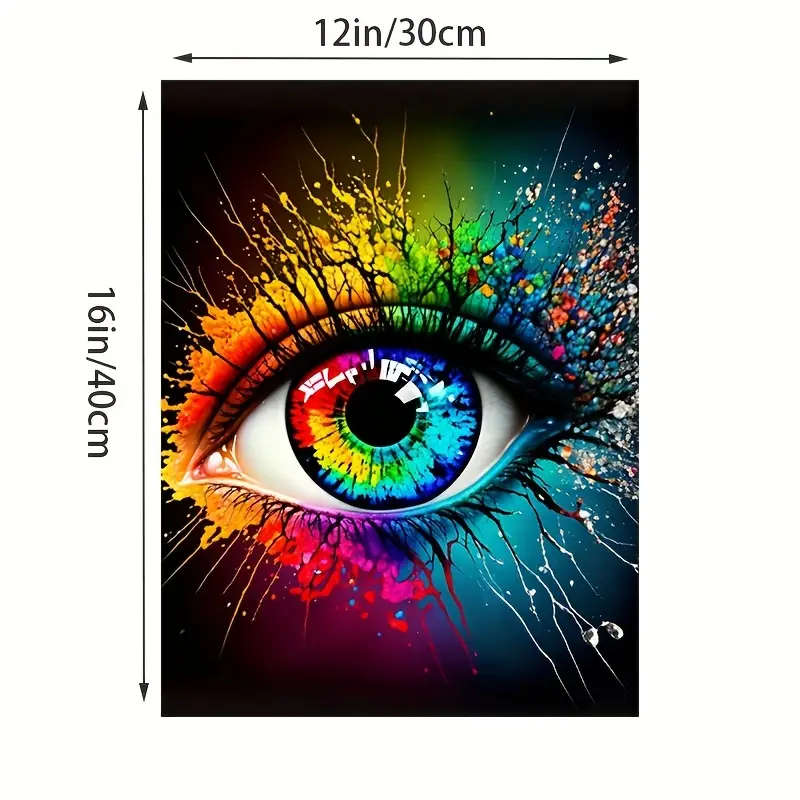 1pc Colorful Eye Abstract Canvas Art 30.48x40.64cm Frameless Modern Wall Decor for Living Room Bedro