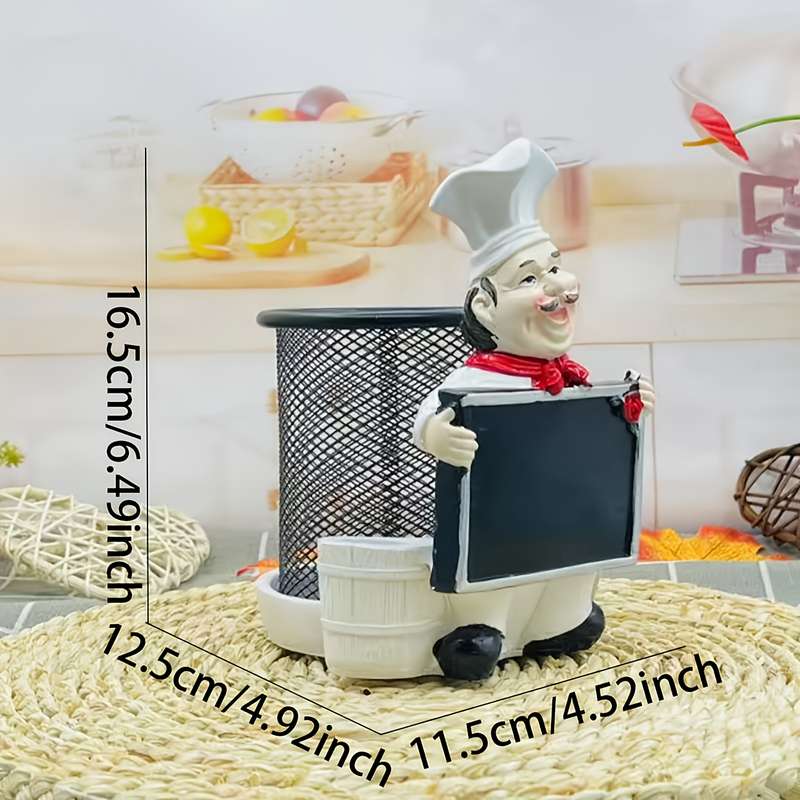 1pc Cartoon Chef with Spoon and Fork Stand Stainless Steel Polished Finish Ideal for Organi