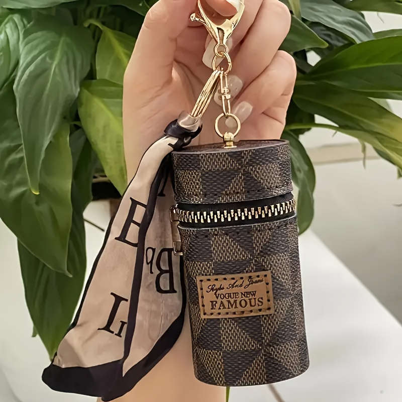 1pc s Fashionable Cylinder Travel WalletSpacious and Versatile Storage Bag with Zipper Closu