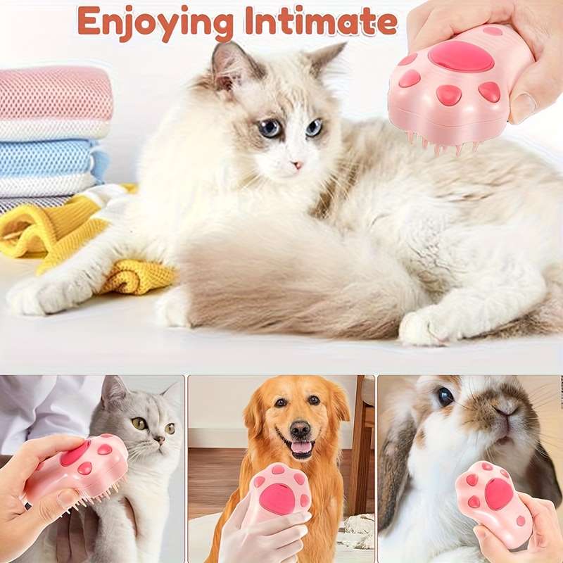 1pc Ice Pink with Scented Foam Pet Comb