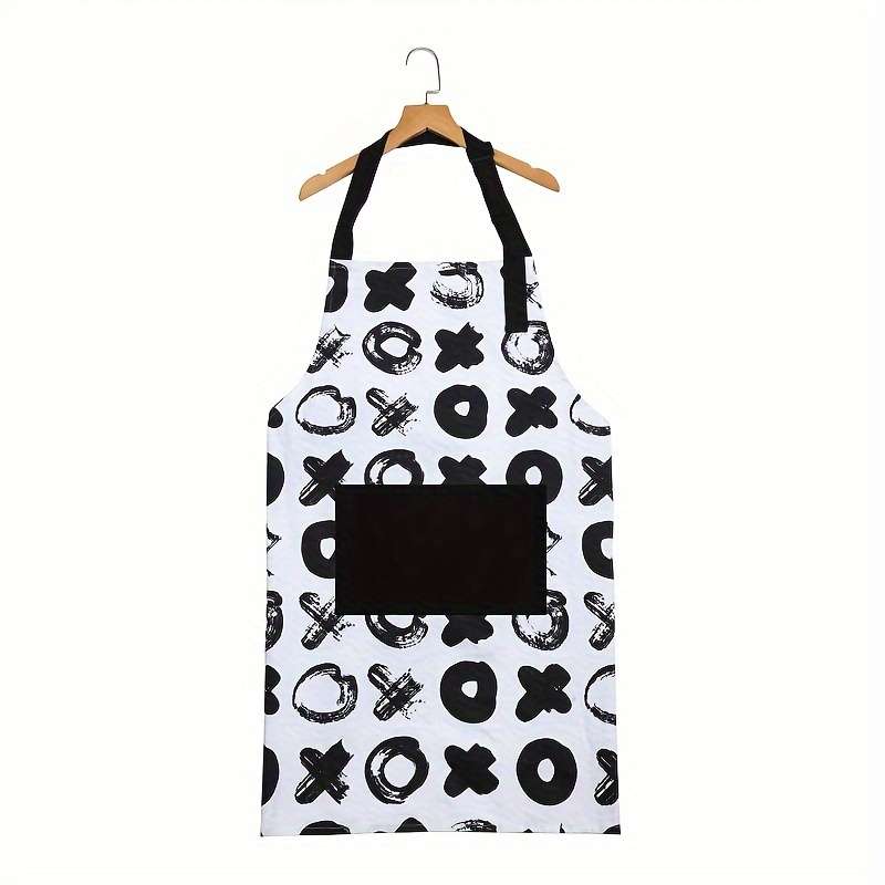 1pc Nordic-Inspired Cotton Knit Kitchen Apron with Large Front Pocket Sleeveless Cooking Apron fo