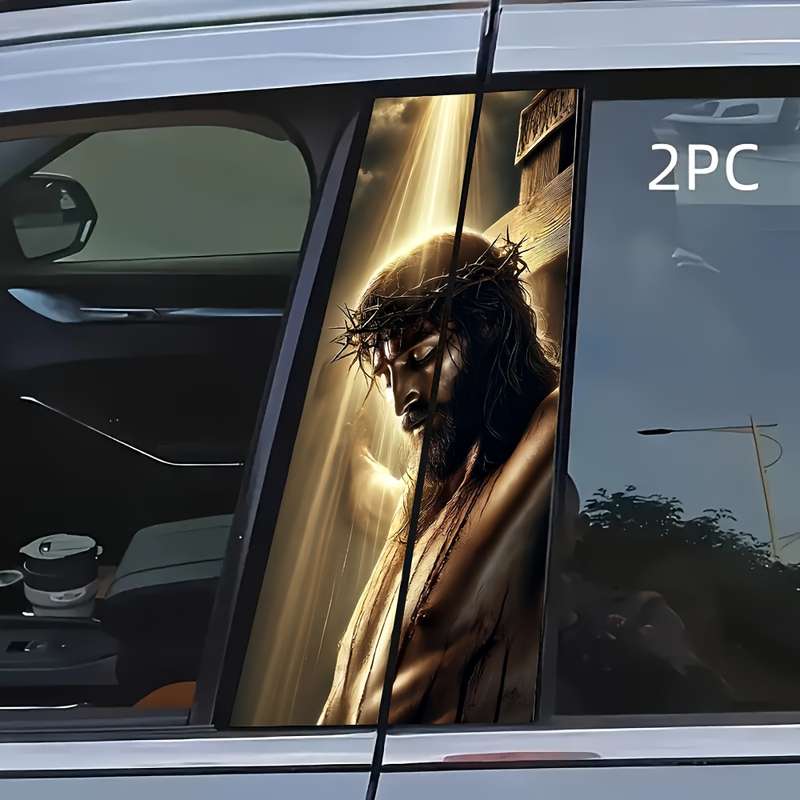 2pcs  Jesus Christian Themed Stickers