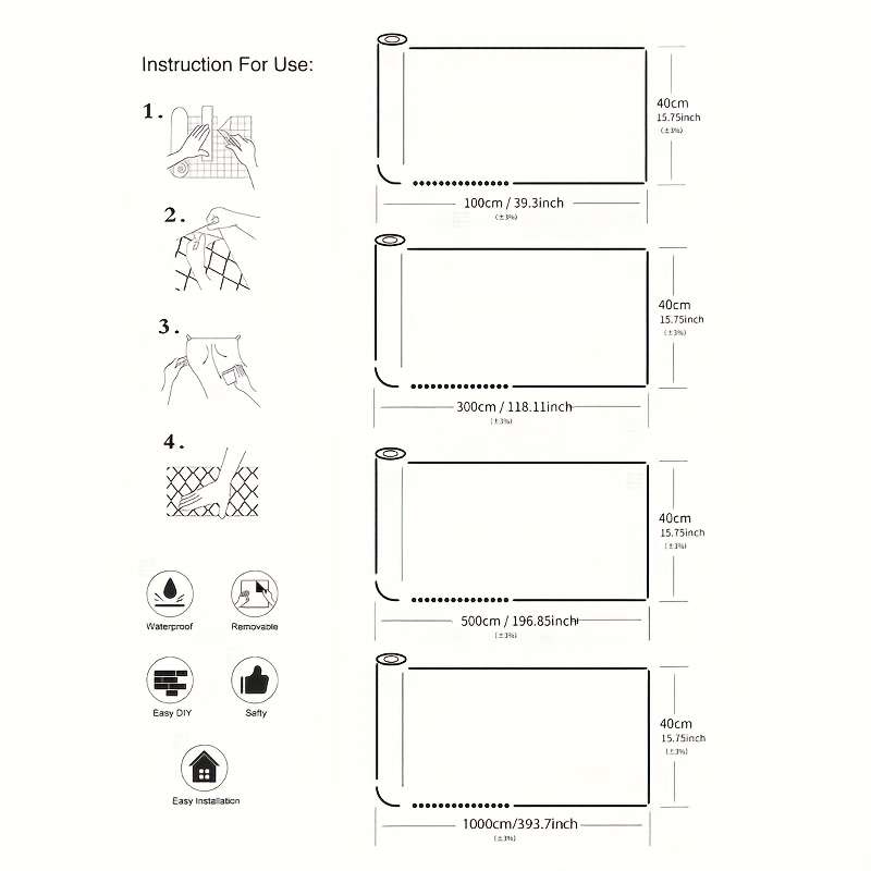 1PC Wall StickersBlue Golden15.8inX39.37in 40cmX1m