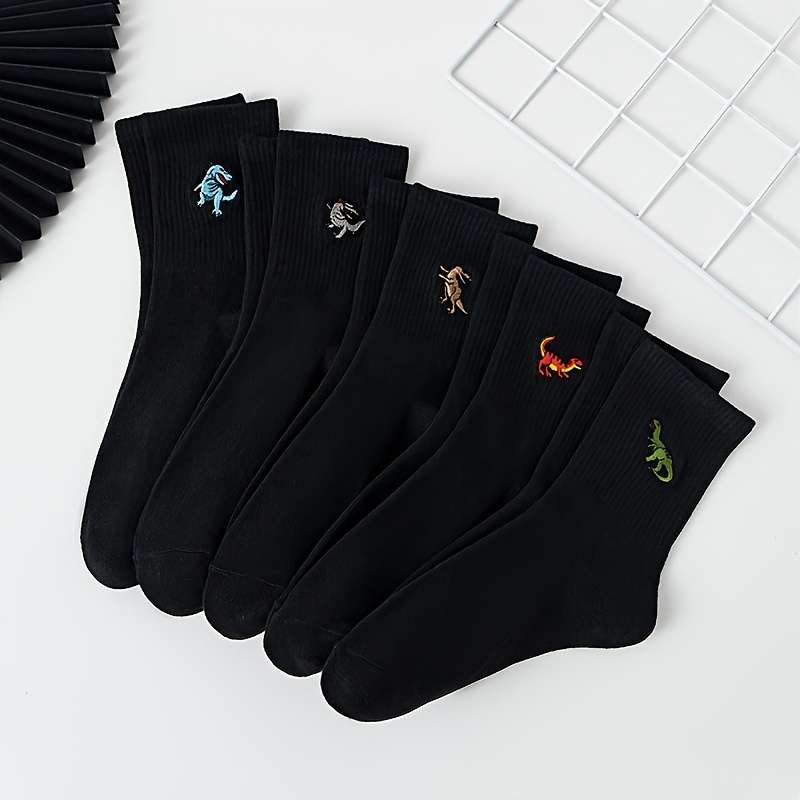 5 Pairs Of Black One Size High Elastic Socks