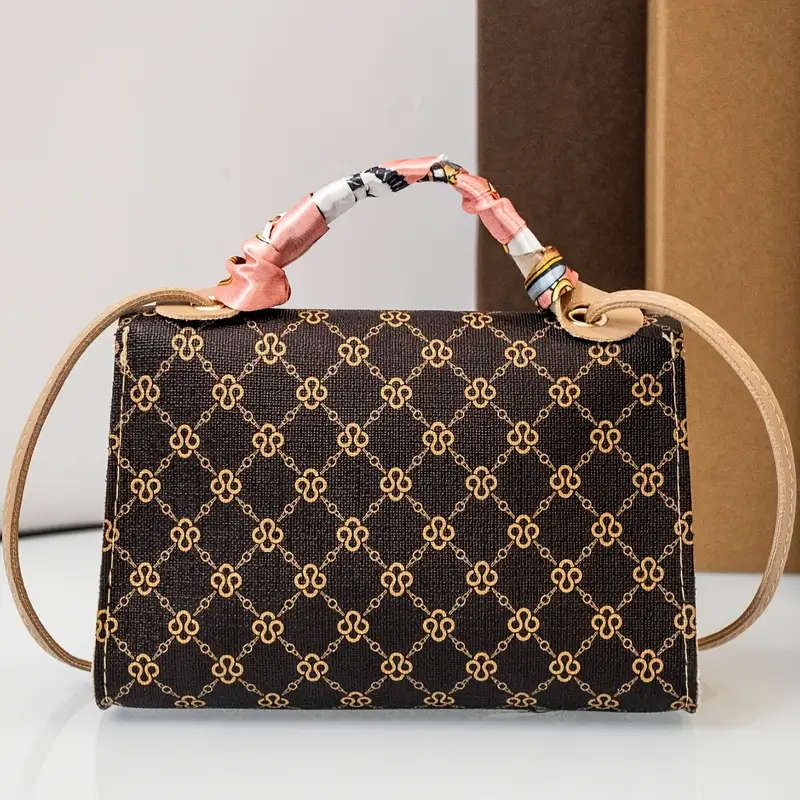 1pc Trendy Geometric Design PU Handbag a Casual And Adaptable Shoulder Bag Featuring