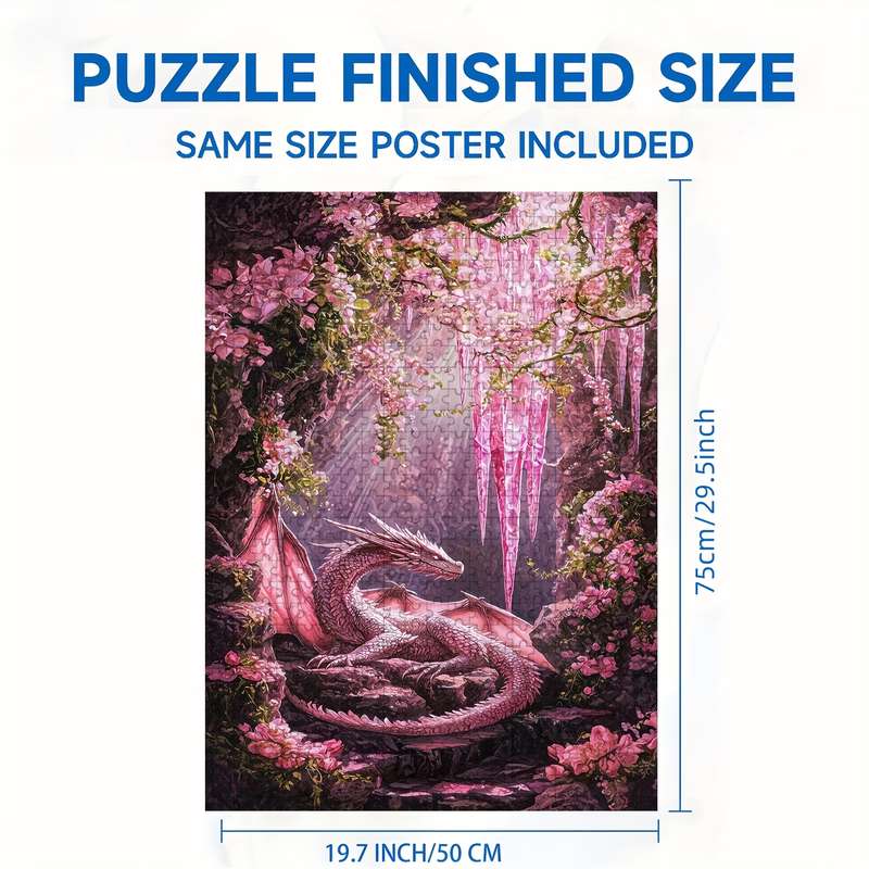 1000pcs Jigsaw Puzzle Vibrant Dragon Floral Forest Scene Intermediate Skill Leve