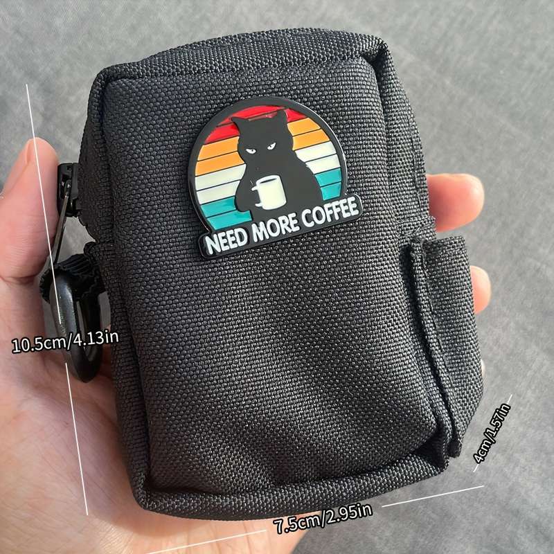 1pc Original Canvas Storage Bag Coin Purse Card Holder Belt Bag Mini Hanging Pouch for Running