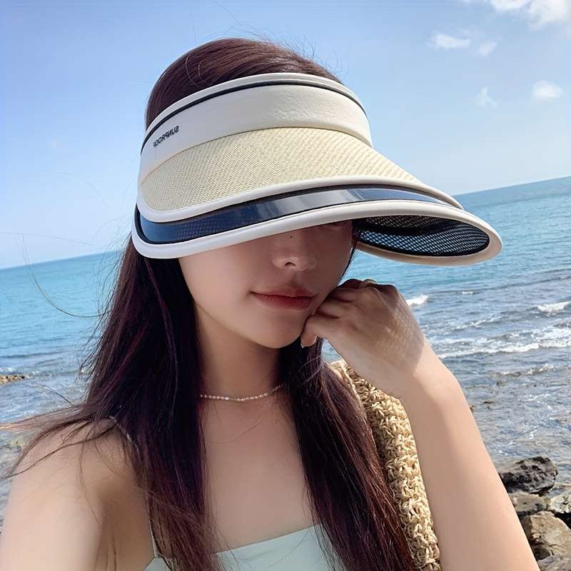 1pc Unisex Summer Sun Visor Hats with UV Protection Breathable Nylon Design for Outdoor Activ