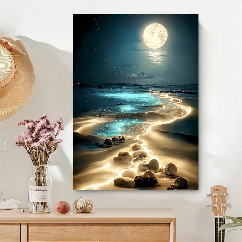 1000pcs Moonlight Beach Puzzles for Adults Birthday Halloween Thanksgiving Easter