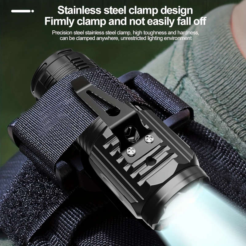 1pc LED Flashlight USB Rechargeable With Built-in Li-ion Battery 3-Mode Bright Light Mini And Portab