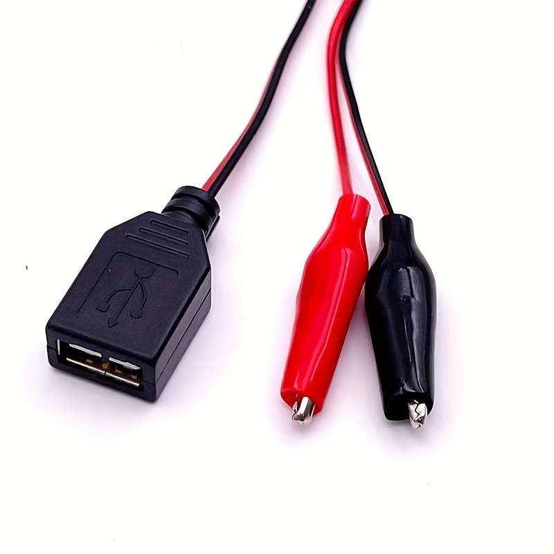 2pcs Male and Female Connection Adapter Cables Crocodile Test Clip USB