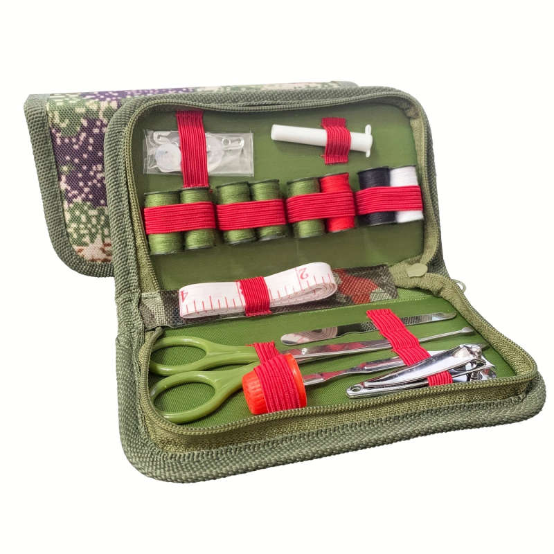 1set Single Soldier Needle and Thread Box Portable Sewing Kit Outdoor Single Soldier Camouflage Need