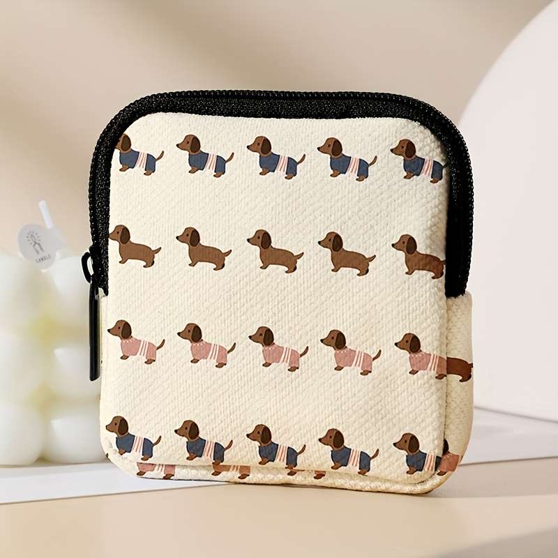 1pc large-capacity coin purse with a puppy pattern for men and women suitable for shopping shoppi