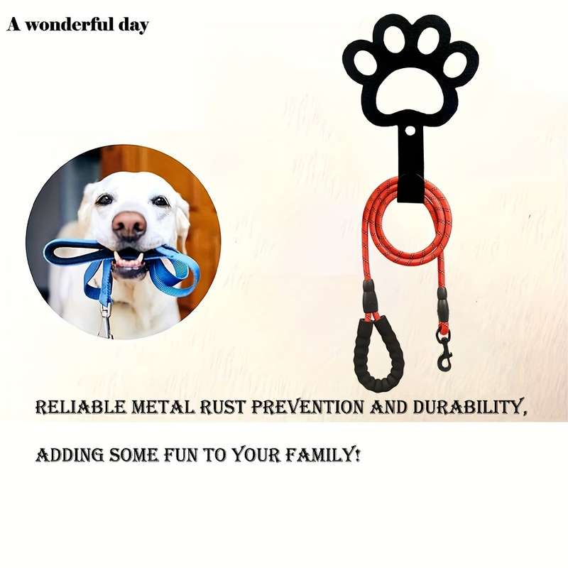 2pcs Adorable Metal Dog Paw Key HooksRust-Resistant Powder-Coated Finish for Durability Perfect