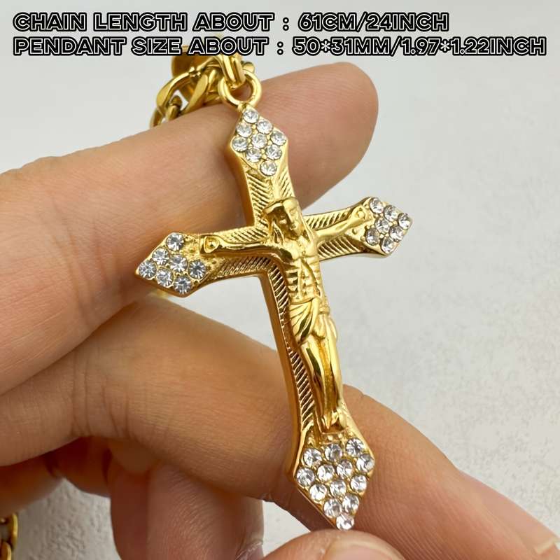 1 Piece Golden Jesus Theme Pendant