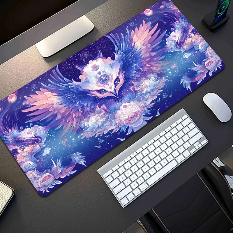 1pc 30x80cm Starry Night Owl Design Mouse Pad Waterproof Non-Slip Washable Desk Mat