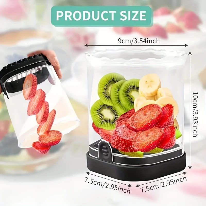 1Pc Creative Stainless Steel Fruit Slicer Durable Manual Push Plate With Rectangular Blades Color Se