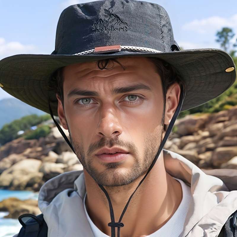 1pc of a Stylish Outdoor Men'S Wide-Brimmed Fisherman Hat Sun Hat And Summer Sun Protection H