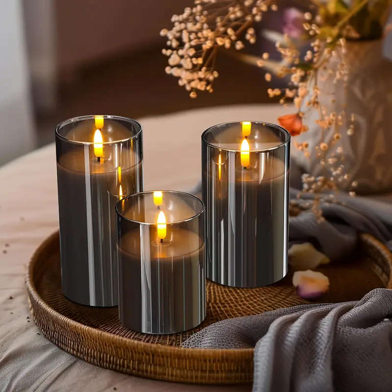 3 Flameless Candles with Remote Timer