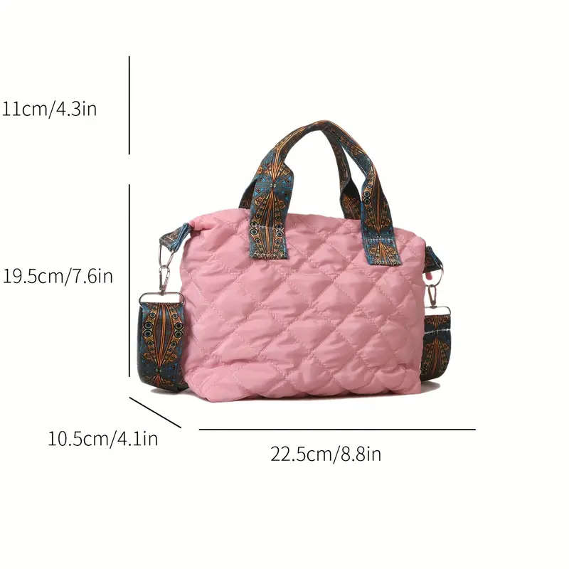 1pc Stylish Quilted Nylon Crossbody And Shoulder Bag for Girls Durable Casual