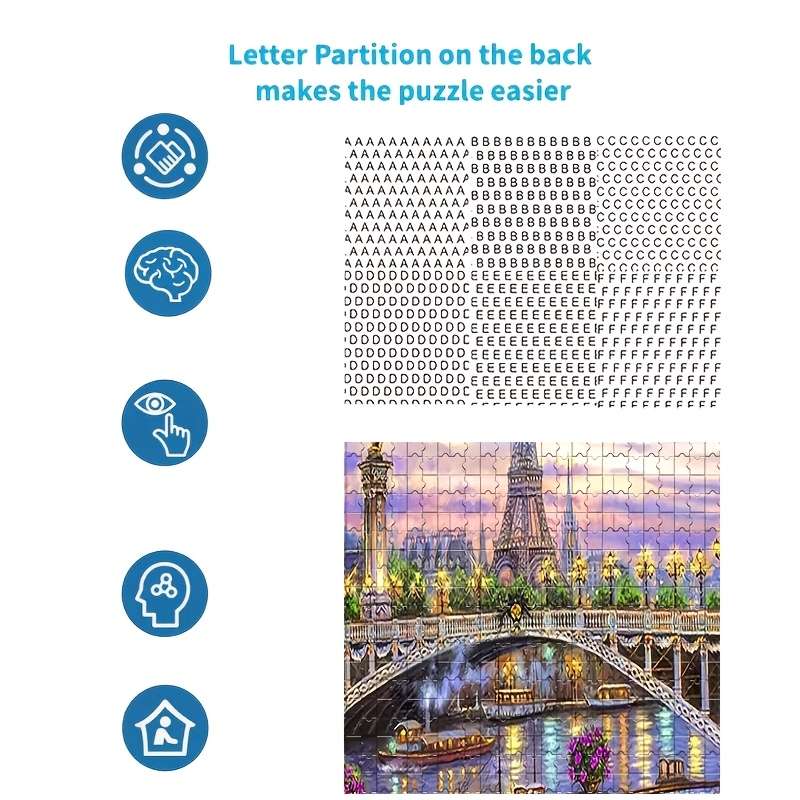 1000pcs Eiffel Tower Light Puzzle for Adults Charming Parisian Landscape Durable T