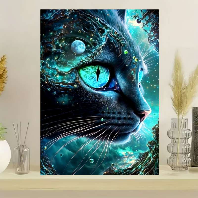 1000pcs Thickened White Cardboard Large Cat DIY Puzzle 19.7x27.5in Mixed Colors Re