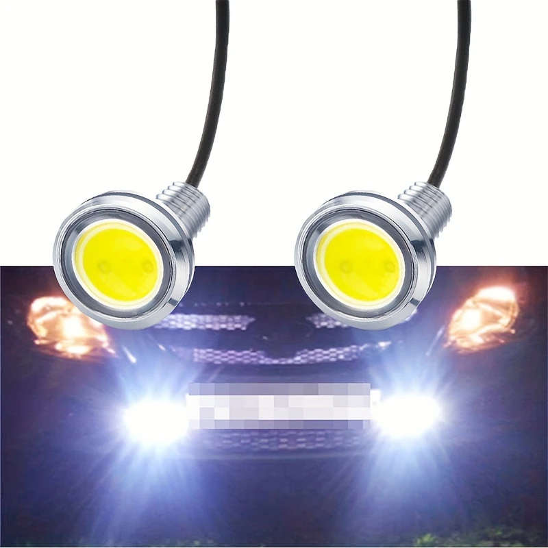 2pcs Eagle Eye LED DRL Lights 18mm Silvery Shell Boost Your Car's Visibility  Safety