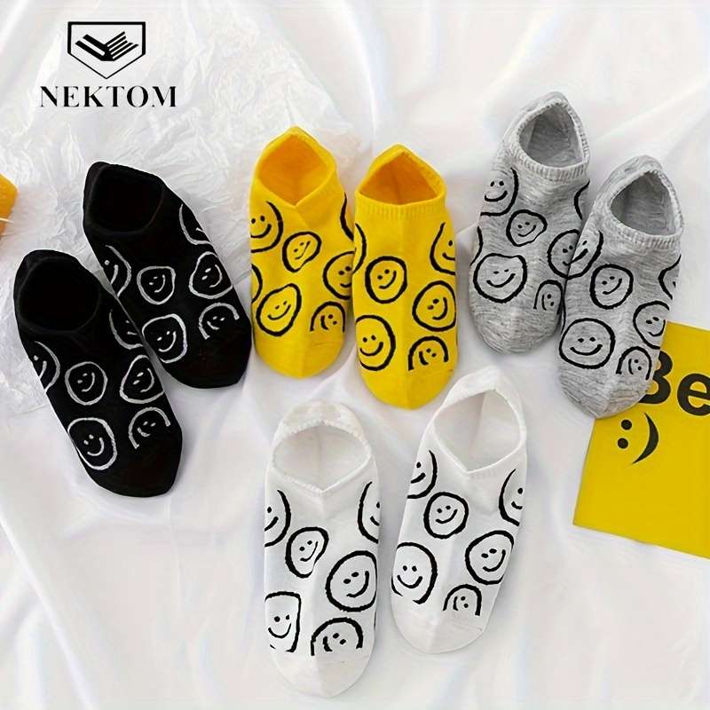 4 Pairs Mixed Color One Size High Elastic Socks