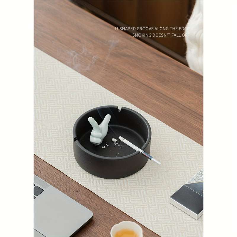 1pc Ceramic Ashtray for Home Living Room Office High-end Simple Creative Large Trendy Cute