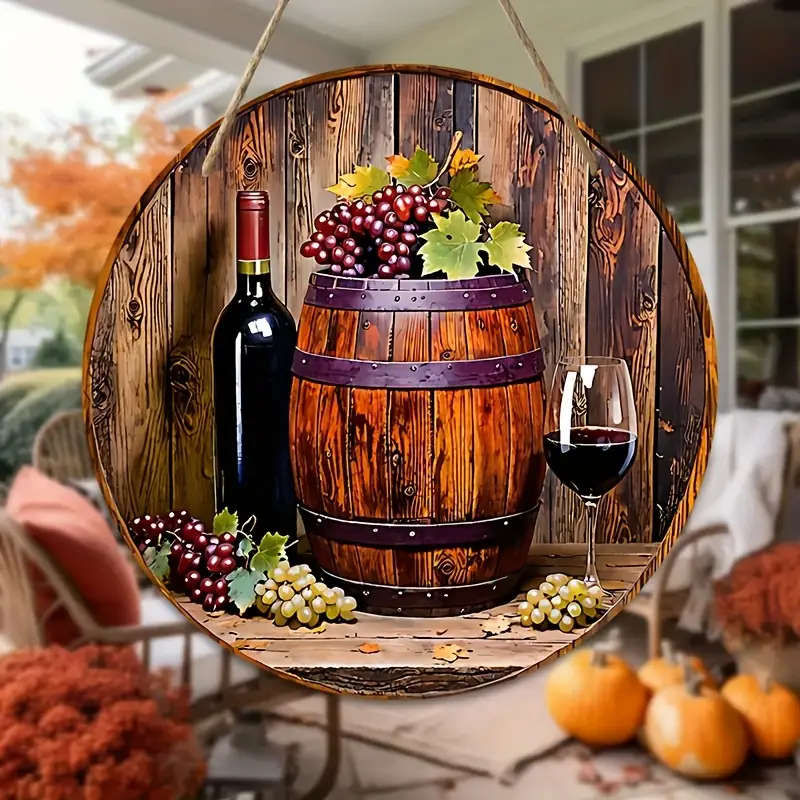1pc Wall Art Sign 20.32 cm Round Wooden Sign Plaque Send Lanyard Outdoor And Interior Decoration Cla