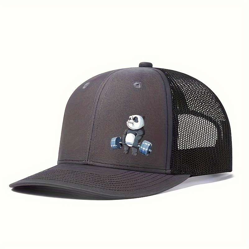 1pc Panda-Themed Breathable Polyester Baseball Cap Adjustable Snapback with Knitted Craftsmanship