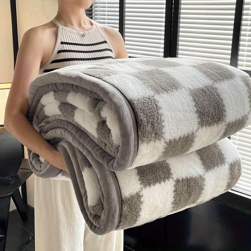 1ps Blanket Color Gray Grid size 150.11cmx200.15cm