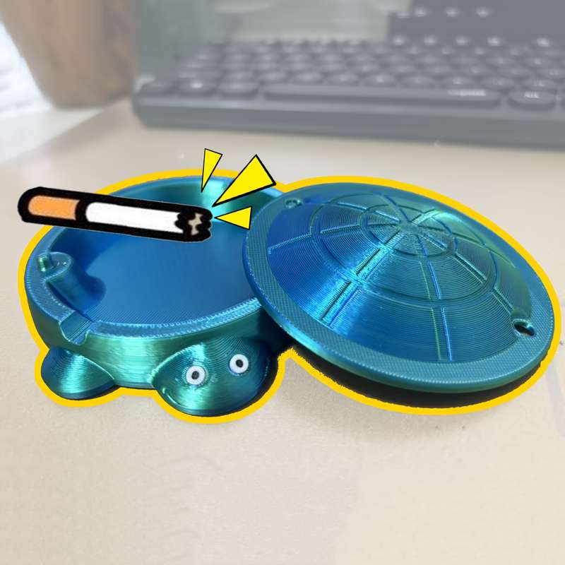 1pc Cute Turtle Shaped Ashtray Contemporary Style Plastic Material Alien Design No Need for Pow