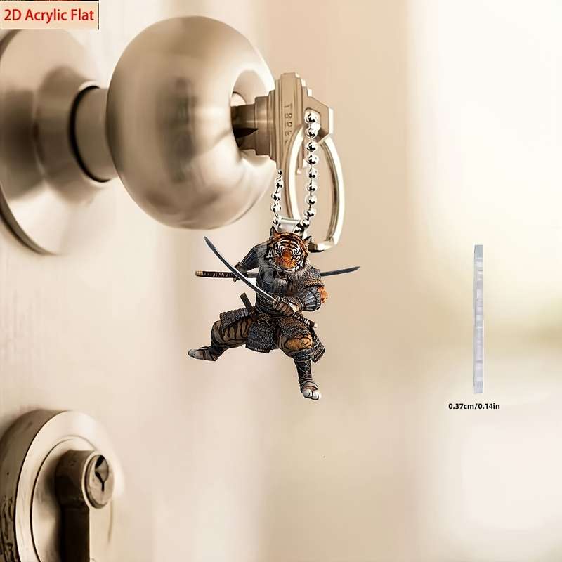 1pc 2D Flat  s  Acrylic Plane Car Hanging Decoration Big Tiger Warrior Armor Pendant P