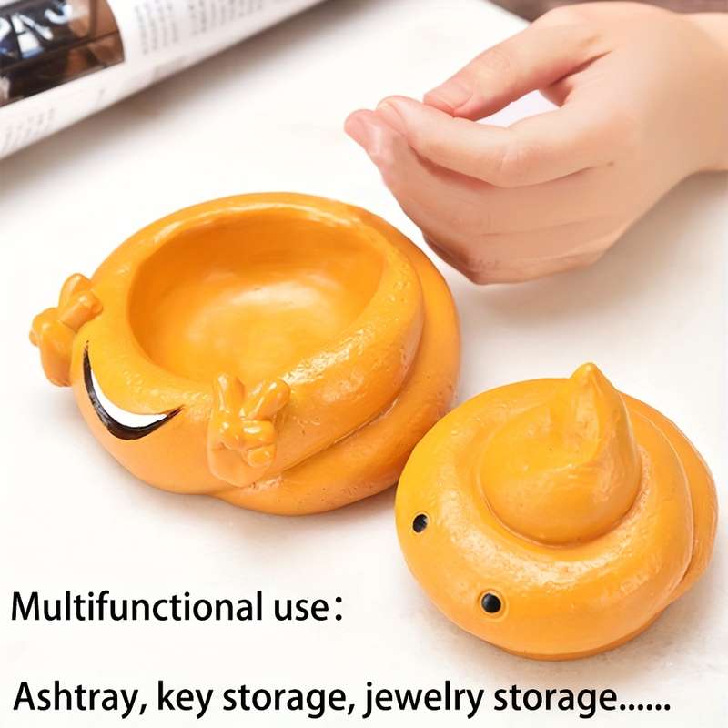 1pc Quirky "Strive" Scissorhands Ashtray with Lid Anti-Fly Ash Unique Decorative Art No Electri
