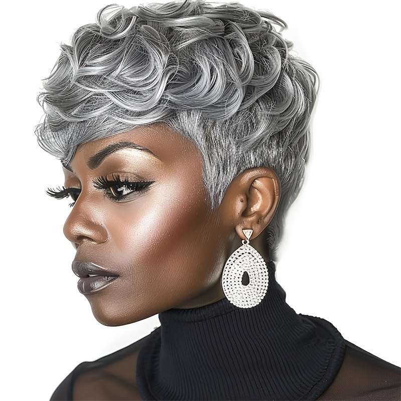 1Pc Black 25.4cm Fashion Design Wig