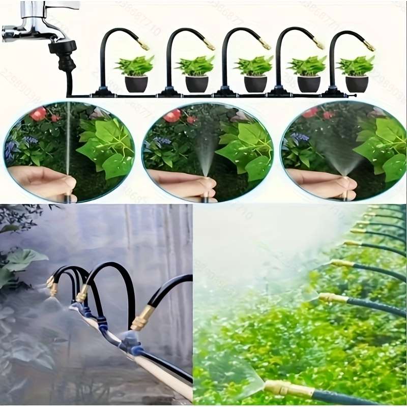 1Set 20M Automatic Watering System With Adjustable 20 Brass Nozzles