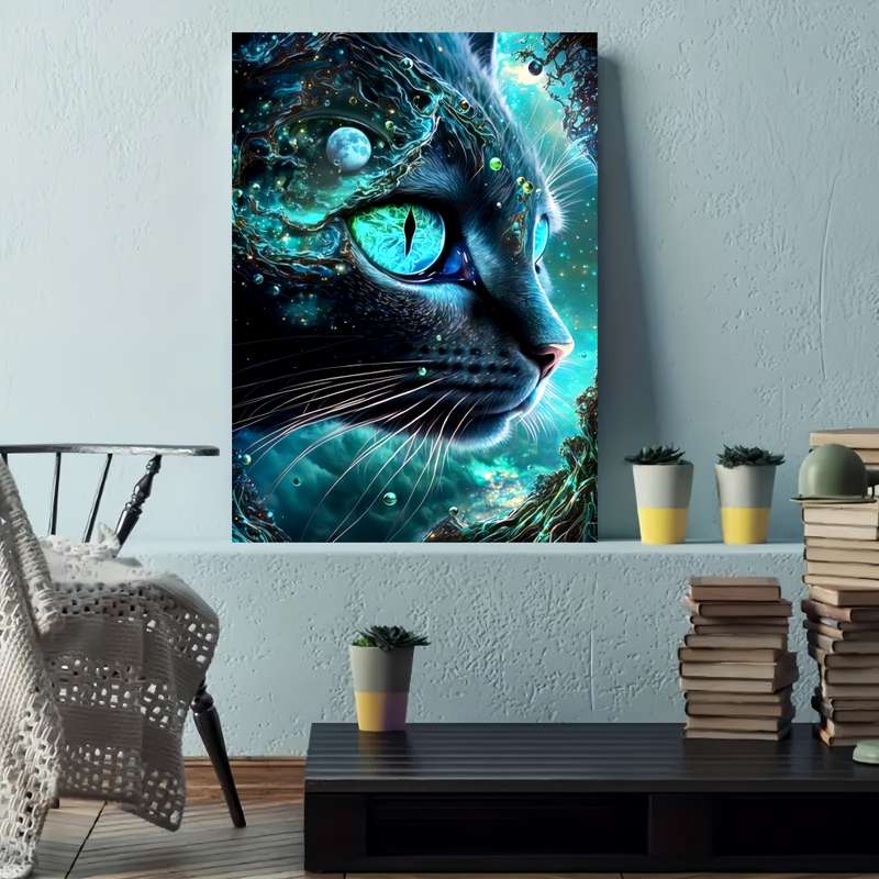 1000pcs Thickened White Cardboard Large Cat DIY Puzzle 19.7x27.5in Mixed Colors Re