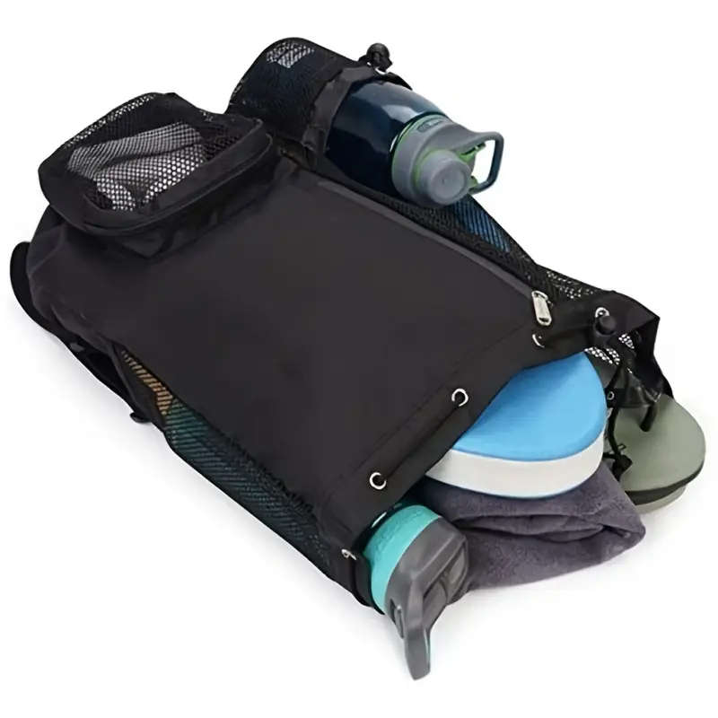 1pc Swimming Bag Mesh Drawstring Backpack with Wet Bag Beach Backpack Outdoor Water Fitness Gym Back