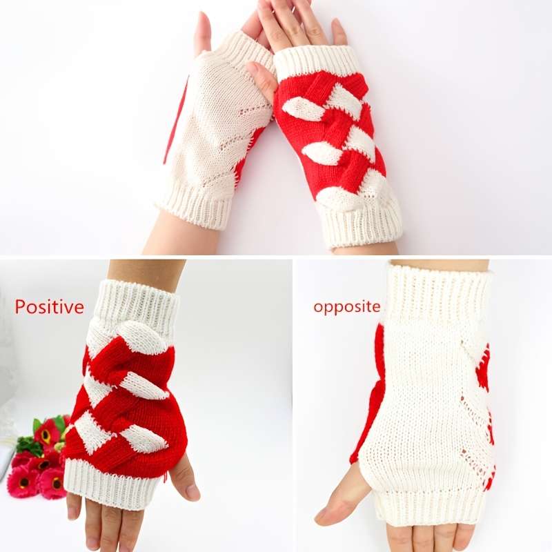 1 Pair Red Warm Gloves