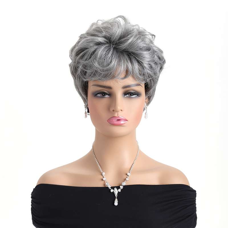 1Pc Gray 25.4cm Fashion Design Wig