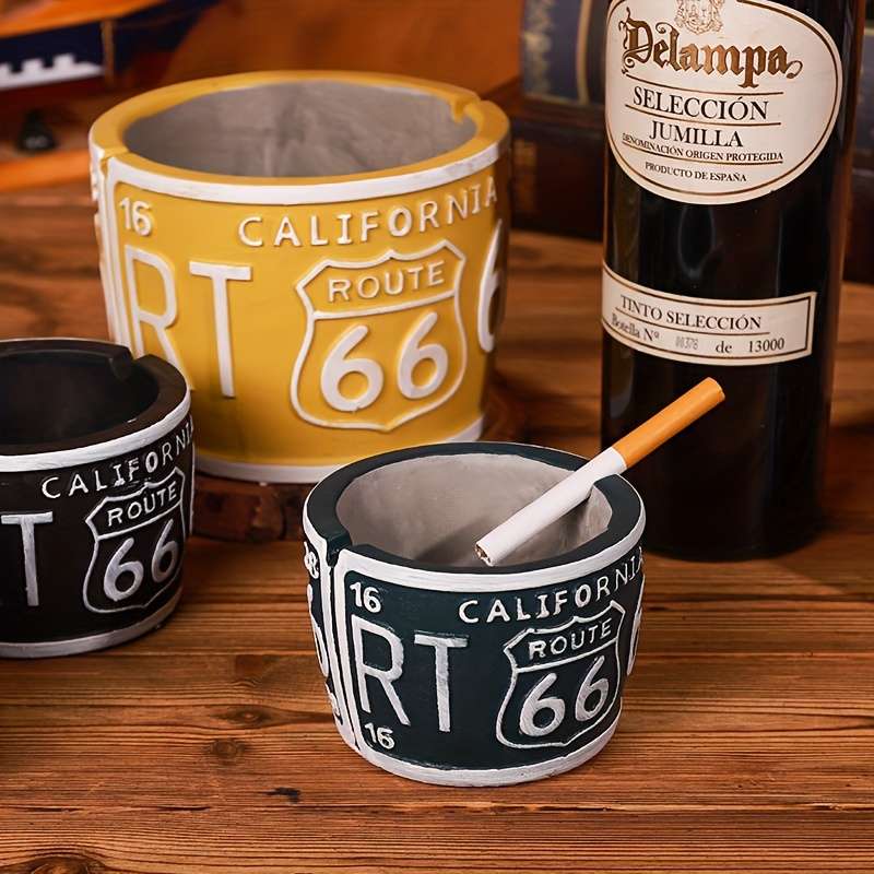 Vintage California Route 66 Resin Ashtray Multipurpose Creative Home Decor No Electricity Ne