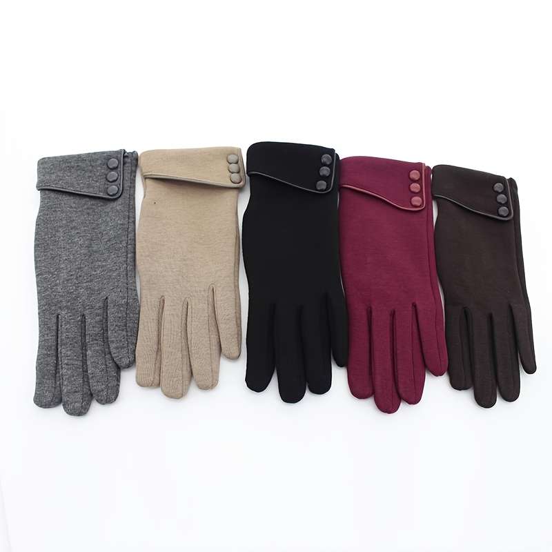 1 Pair Khaki Warm Gloves