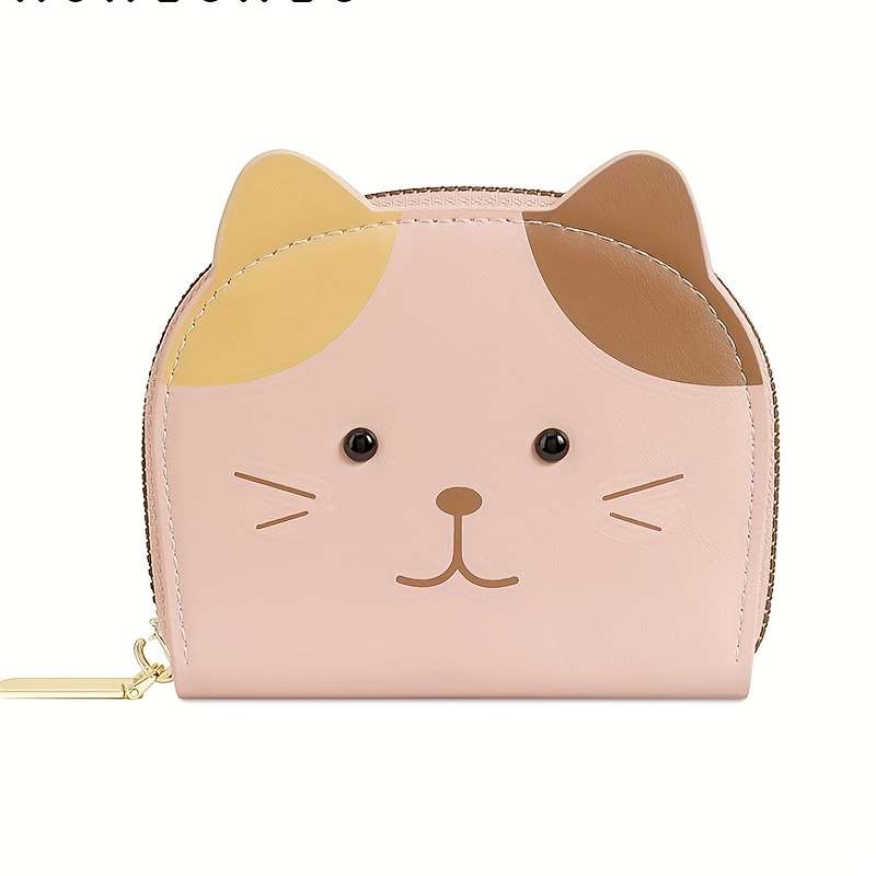 1pc Girl's Wallet Card Holder Women's Mini Coin Purse with 2 Coin Compartments + 9 Card Slots Cute