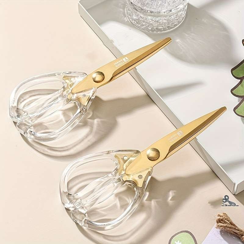 1pc Transparent Handle Kitchen Scissors Ergonomic Rust-Proof Sharp Meat Scissors Outdoor E