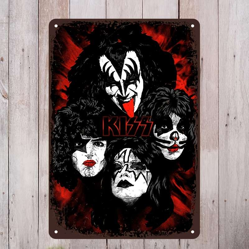 1pc Kiss Band Vintage Metal Poster Perfect for Man Cave Garden Bar or Garage Decor Durable Al