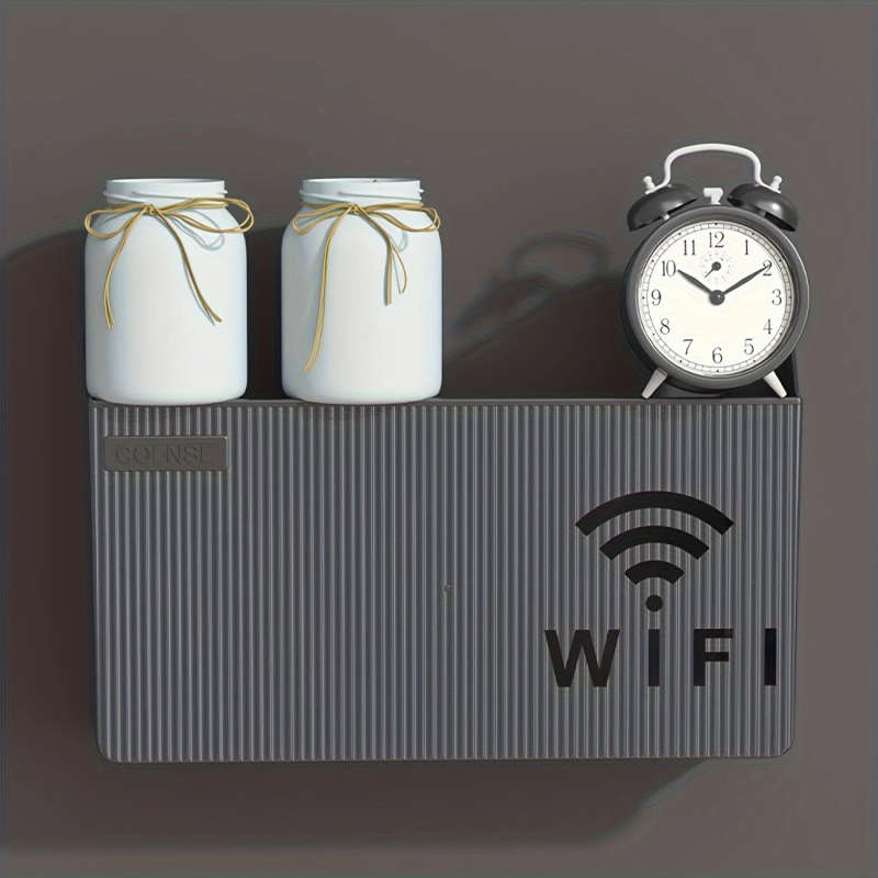 1Pc Wall Mounted Router Tv Top Box Storage Shelf No Drill