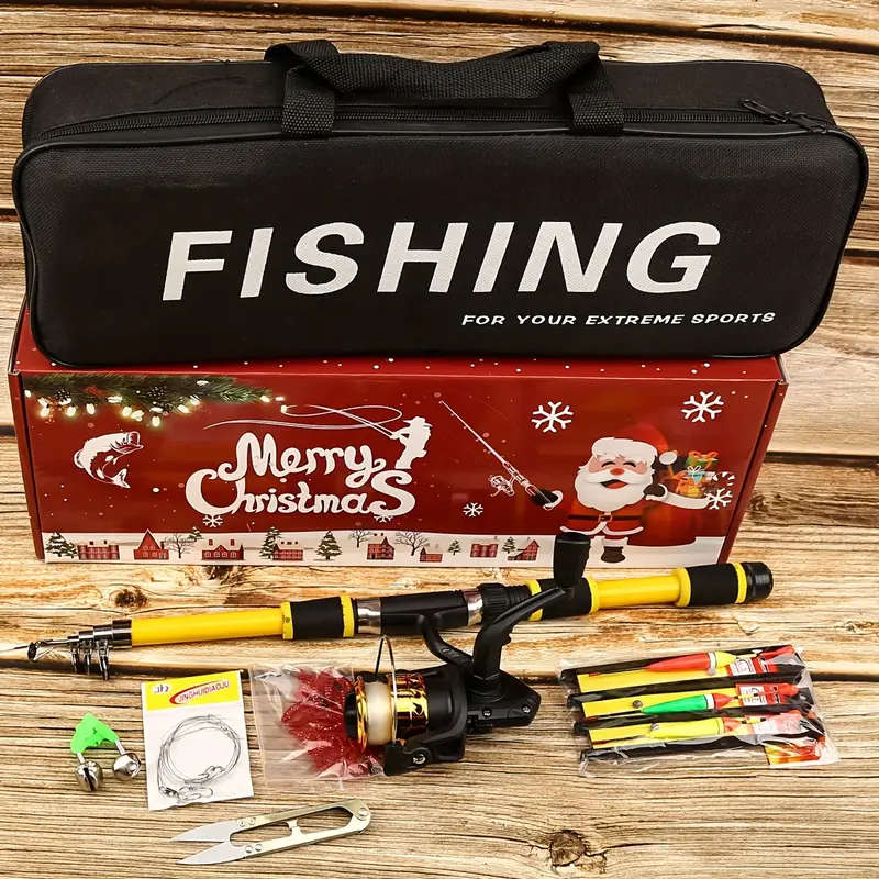 Fishing Rod Set 2.1m Multi-Color Telescopic Fishing Rod Spinning Reel Portable Fishing Gear Bag